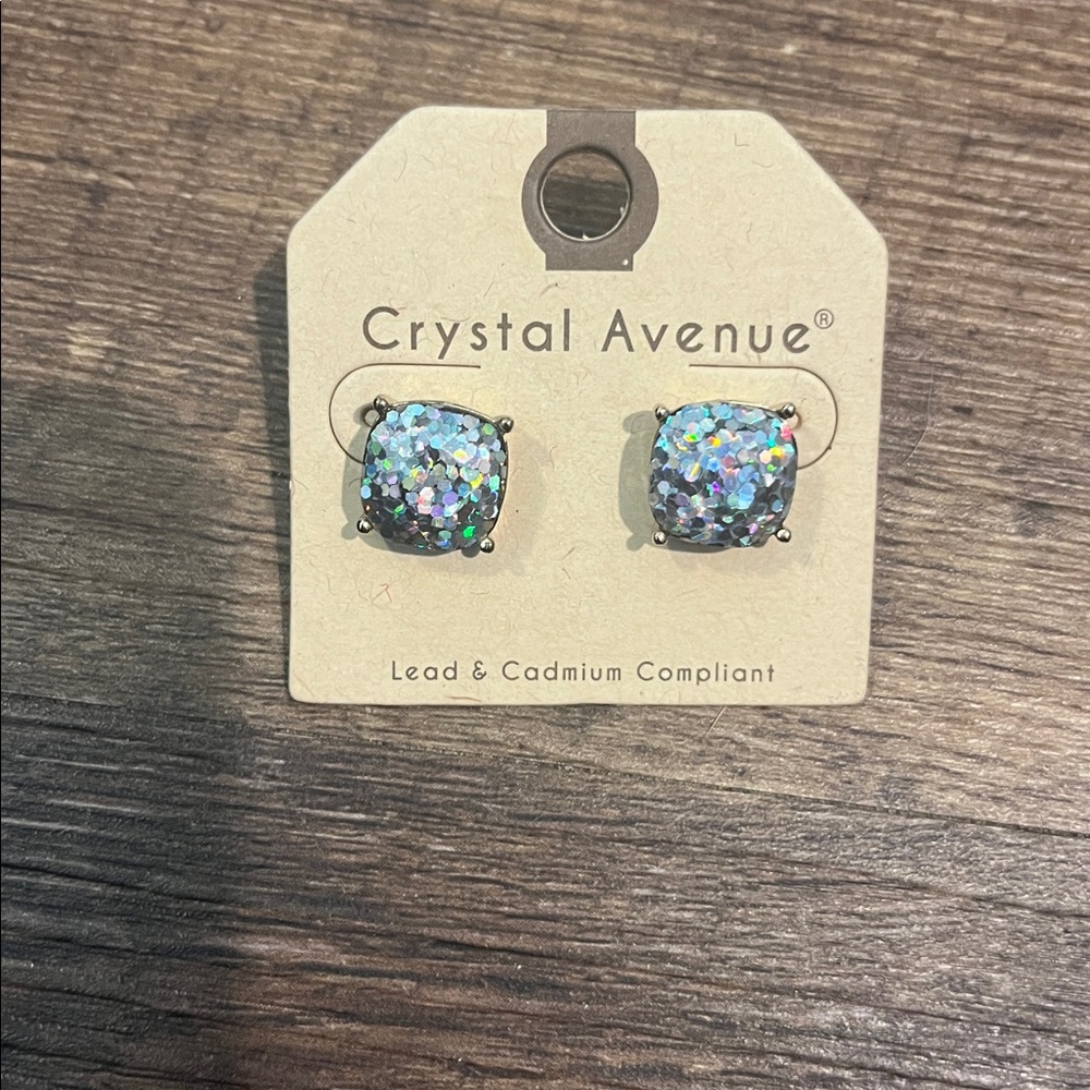 Crystal Avenue Sparkling Blue Stud Earrings